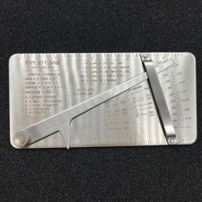 Ruler Inspeksi pipa kerucut Stainless Steel Pipe Pit Gauge