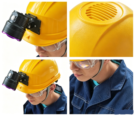 DG-90H Portable Helmet UV Flashlight Adjustable Angle Dual Use Handheld & Head Mounted Industrial UV Testing Light (Lampu Uji UV Industri yang Dipasang di Tangan dan Kepala)