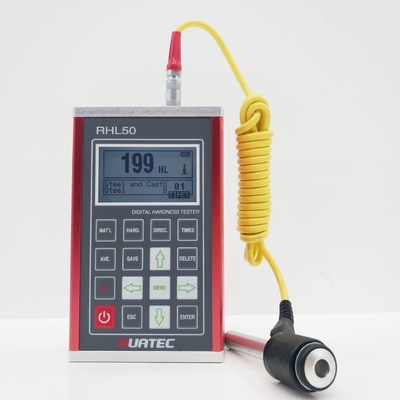 Akurasi Tinggi RHL50 LCD Display Portable Leeb Hardness Tester Dengan Akurasi ±6HLD Dan Rmin 50mm Min. Radius