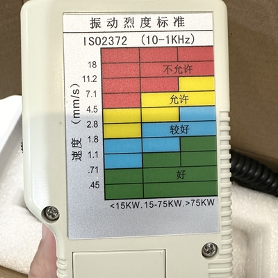 Vibration Meter Mengelompokkan pengukuran getaran ke dalam Merah Kuning Biru Hijau