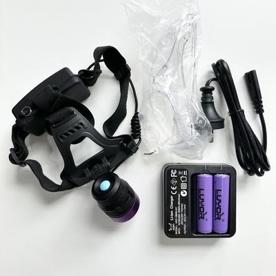 DG-3101S Portable UV-A Helmet Hitam Cahaya 90° Head Adjustable NDT Fluorescent Leak Detection Head Lamp Ultraviolet