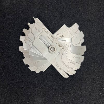 Pengukur Las Fillet Tipe MG-11 Skala Ganda Metrik & Inci