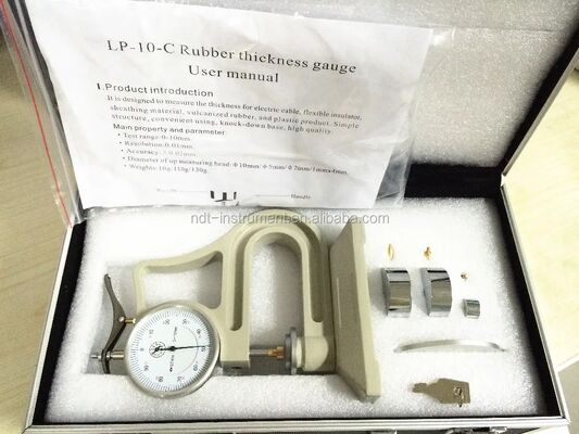 LP-10-C Pengukur Ketebalan Karet 0-10mm 0.01mm Resolusi untuk Karet Plastik