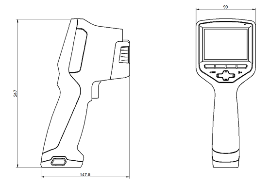 Seri HIR-7R Handheld Thermal Imager 640*480 Resolusi 17μm Pixel Auto Focus Kamera Termal Industri Infrared